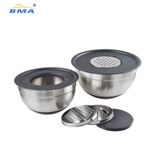 with Lids Mixing Stainless Steel Bowl Set Kitchen Gadget Tool Kitchenware